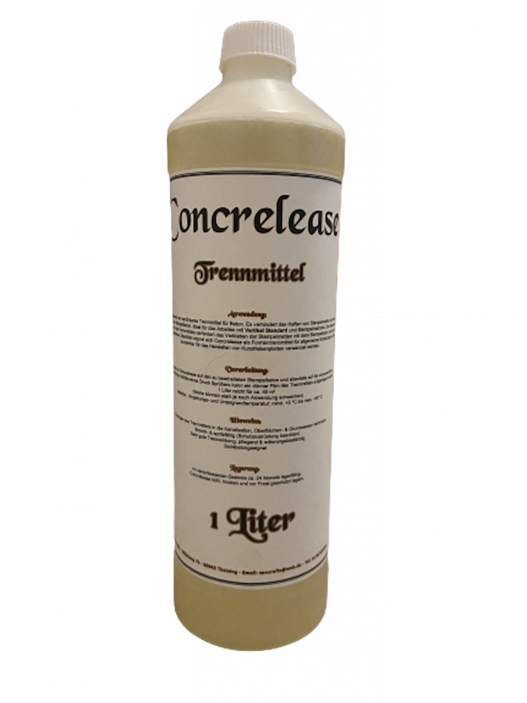 Trennmittel verhindert Haften von Stempelmatte an Stempelbeton.