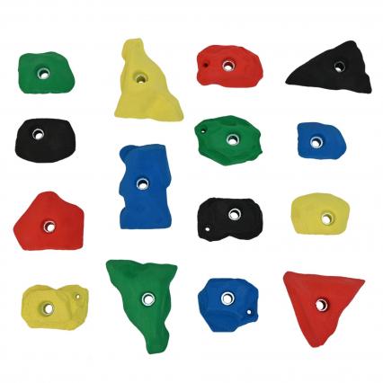 Bunte Klettergriffe für erfahrene sowie neue Kletterer.