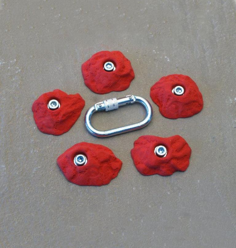 Ergänzungsklettergriffset anpassungsfähig an bestehende Griffe.