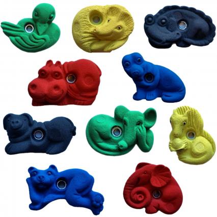 Geeignet für Ihre Kletterwand - niedliche Kinderklettergriffe in Tierform. Verschiedene Farben erhältlich.