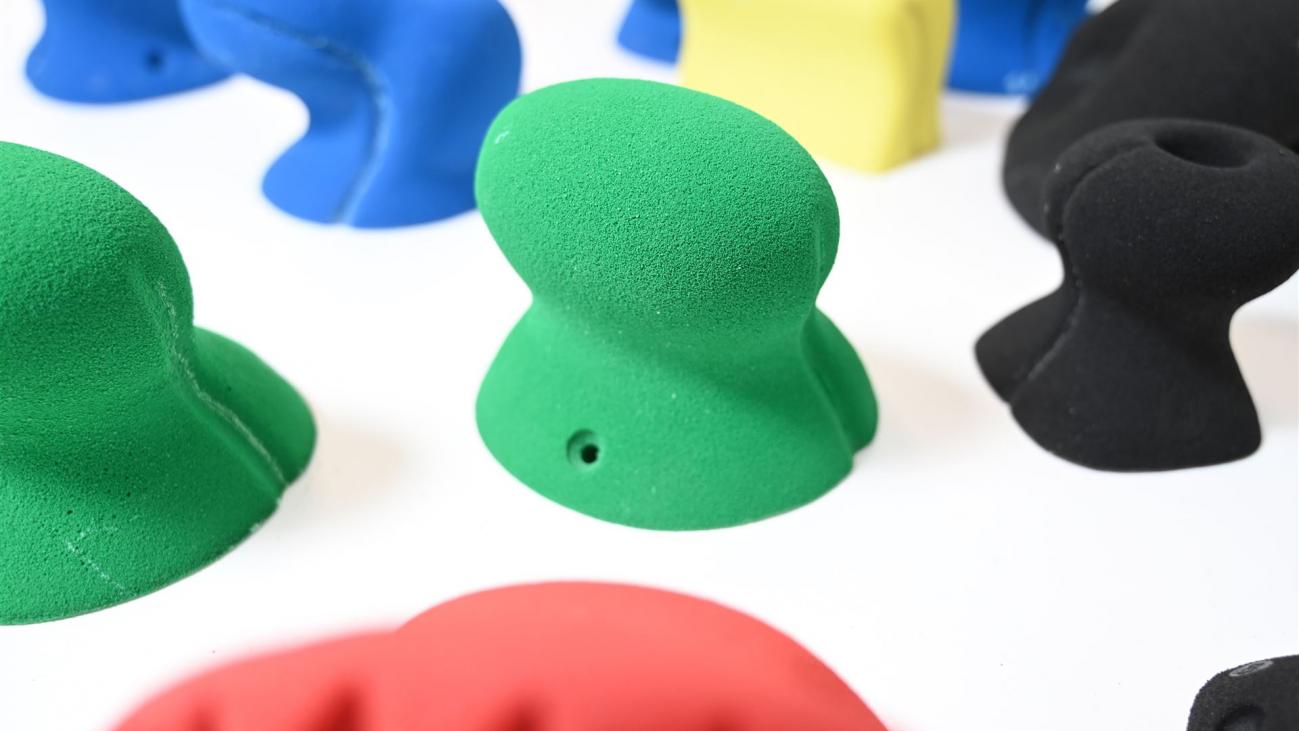 Diese Therapieklettergriffe bieten Ihnen eine besondere Oberflächenform und dadurch Haltemöglichkeiten.