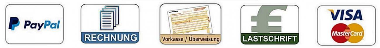 Unser Shop bietet Ihnen viele verschiedene Zahlungsmöglichkeiten.