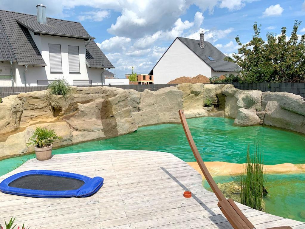 Kunstfelsen als Landschaftsdekoration für Schwimmbäder. 